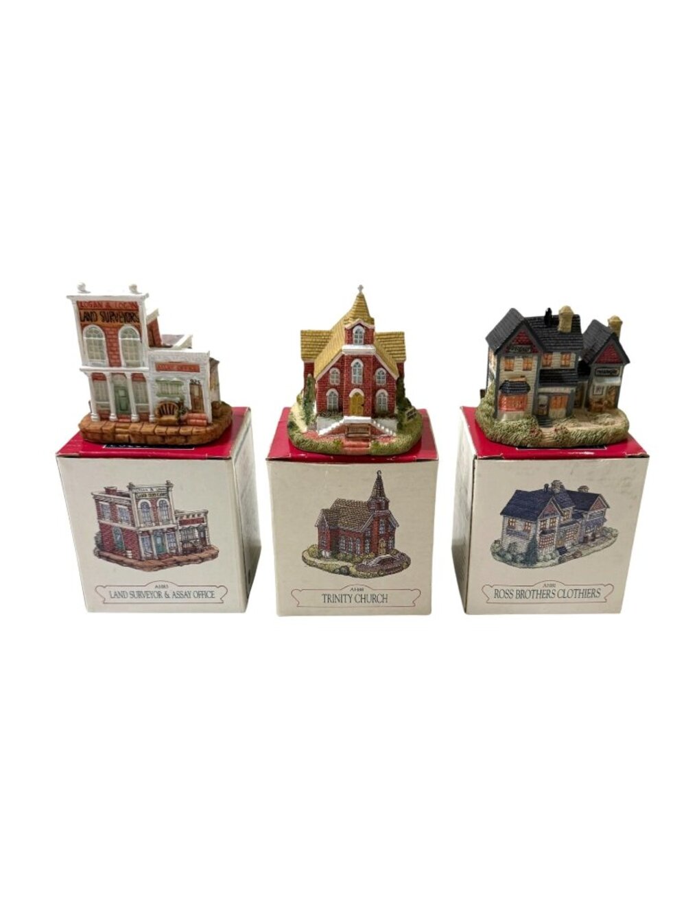 Lot of 3 Liberty Falls Village The Americana Collection 1990's Boxed Vintage